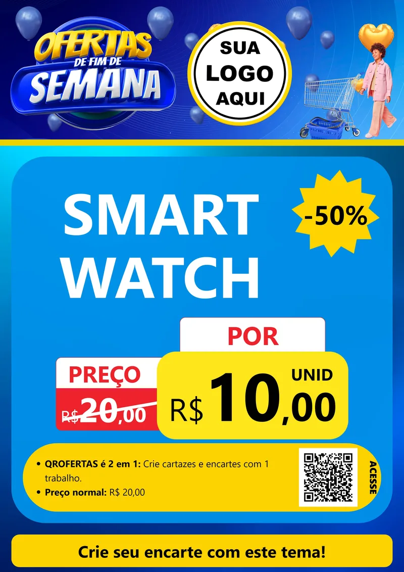 Modelo de Cartaz para Cartaz A4 Vertical com o tema Ofertas de Fim de Semana para Informática