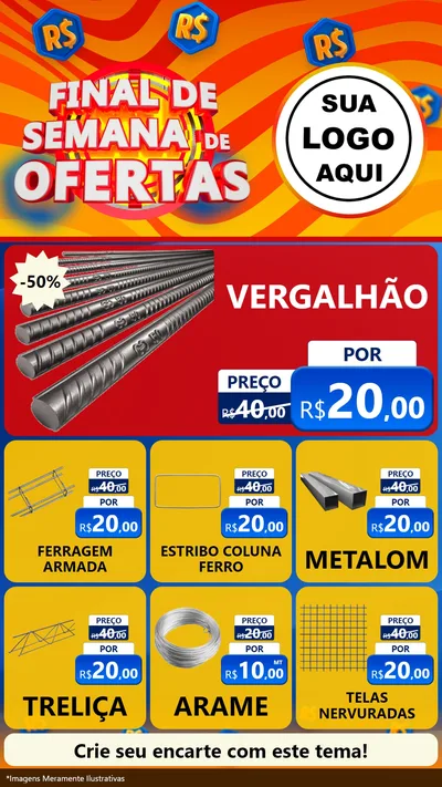Modelo de Rede Social para Stories com o tema Final de Semana de Ofertas para Ferragens