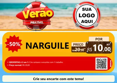 Modelo de Cartaz para Cartaz A4 Horizontal com o tema Verão Imbatível para Tabacaria