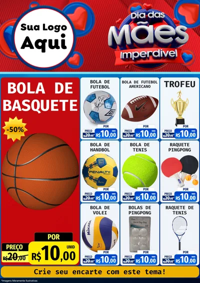 Modelo de Encarte para Encarte A4 Vertical com o tema Dia Das Mães Imperdível para Artigos Esportivos