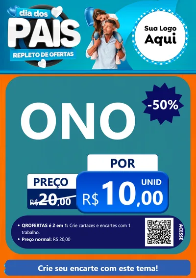 Modelo de Cartaz para Cartaz A4 Vertical com o tema Dia Dos Pais Repleto de Ofertas para Óticas