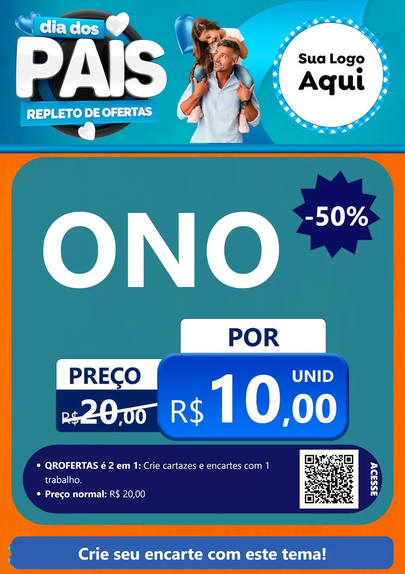Modelo de Cartaz para Cartaz A4 Vertical com o tema Dia Dos Pais Repleto de Ofertas para Óticas