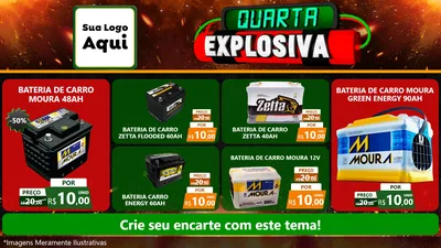 Modelo de TV para TV Horizontal com o tema Quarta Explosiva para Baterias Elétricas