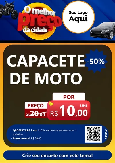 Modelo de Cartaz para Cartaz A4 Vertical com o tema O Melhor Preço da Cidade - Auto e Motopeças para Moto peças