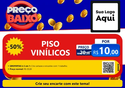 Modelo de Cartaz para Cartaz A4 Horizontal com o tema Preço Baixo para Material para Construção