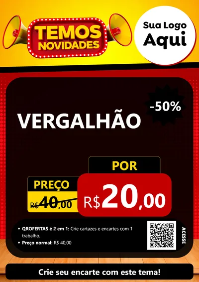 Modelo de Cartaz para Cartaz A4 Vertical com o tema Temos Novidades para Ferragens