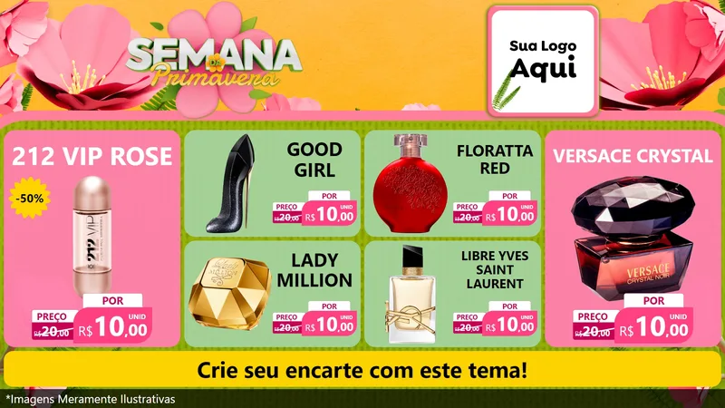 Modelo de TV para TV Horizontal com o tema Semana da Primavera para Perfumes