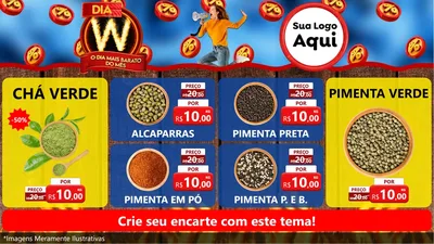 Modelo de TV para TV Horizontal com o tema Dia W - O Dia Mais Barato Do Mês para Produtos Naturais