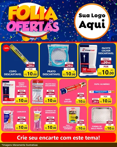 Modelo de Rede Social para Feed Instagram com o tema Folia de Ofertas para Embalagens
