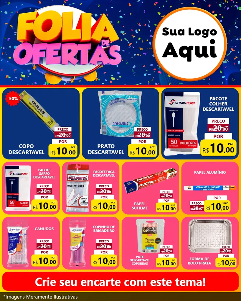 Modelo de Rede Social para Feed Instagram com o tema Folia de Ofertas para Embalagens