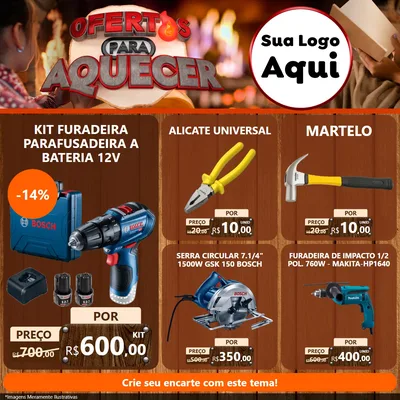 Modelo de Rede Social para Feed Facebook com o tema Ofertas Para Aquecer para Maquinas e Ferramentas