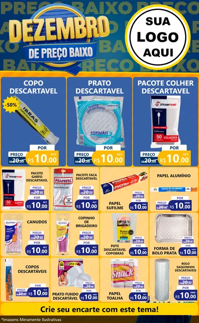 Modelo de Encarte para Encarte Grande com o tema Dezembro de Preço Baixo para Embalagens