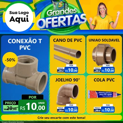 Modelo de Rede Social para Feed Facebook com o tema Grandes Ofertas para Tubos e conexões