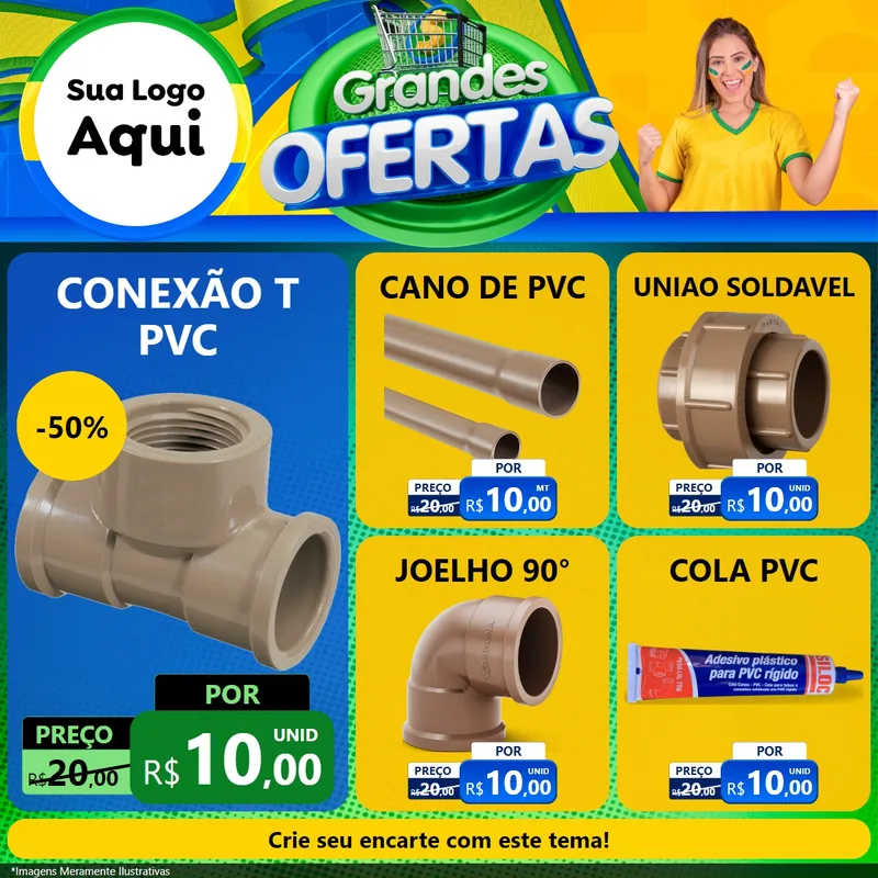 Modelo de Rede Social para Feed Facebook com o tema Grandes Ofertas para Tubos e conexões