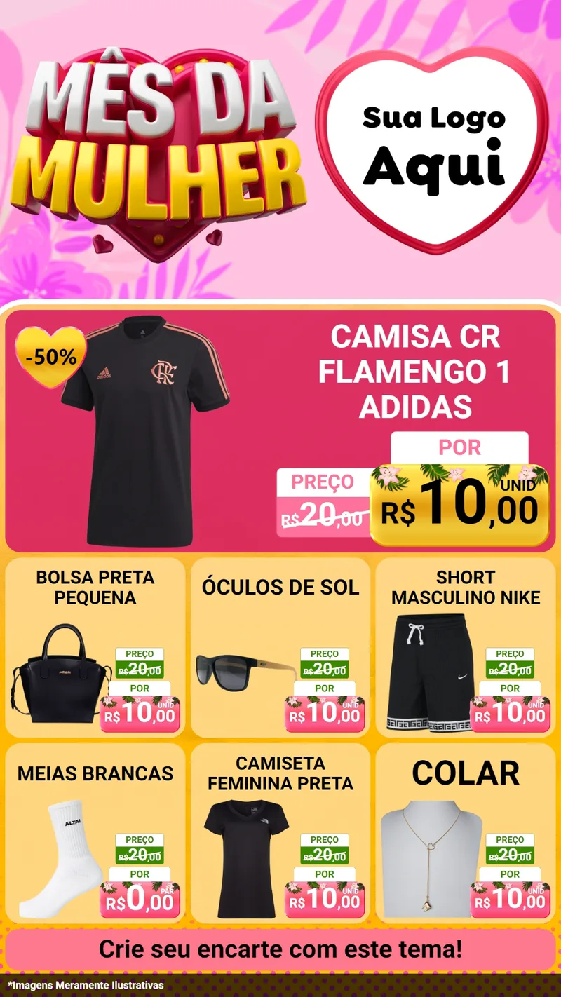 Modelo de Rede Social para Stories com o tema Mês da Mulher para Roupas e acessórios