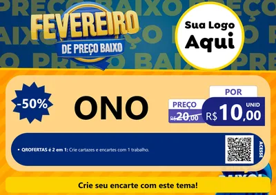 Modelo de Cartaz para Cartaz A4 Horizontal com o tema Fevereiro de Preço Baixo para Óticas