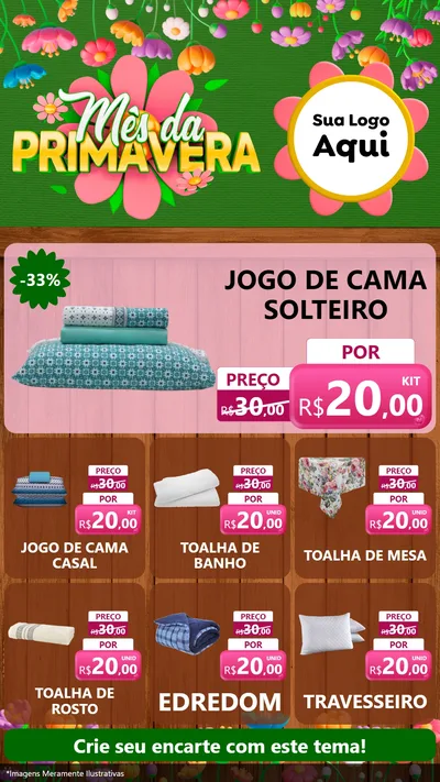 Modelo de Rede Social para Stories com o tema Mês da Primavera para Cama, Mesa e Banho