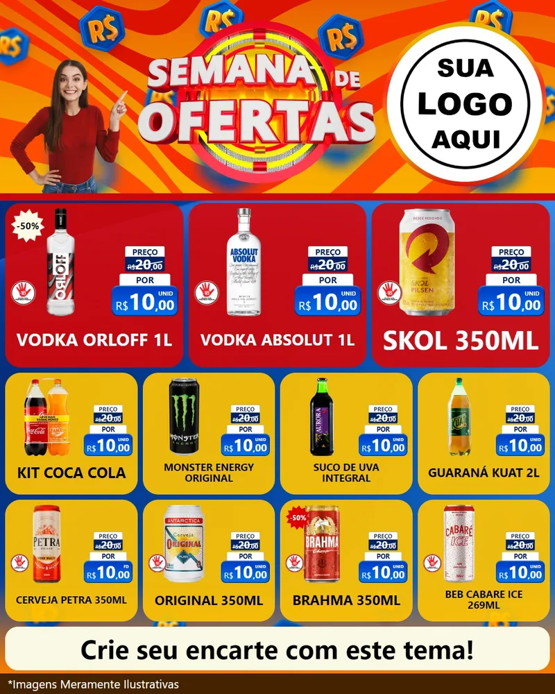 Modelo de Rede Social para Feed Instagram com o tema Semana de Ofertas para Distribuidora de bebidas
