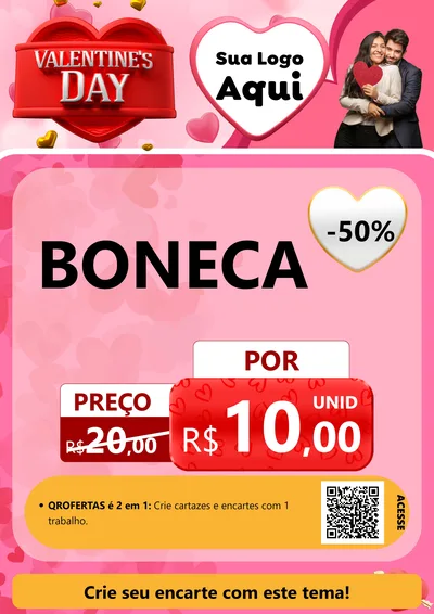 Modelo de Cartaz para Cartaz A4 Vertical com o tema Valentine's Day para Brinquedos