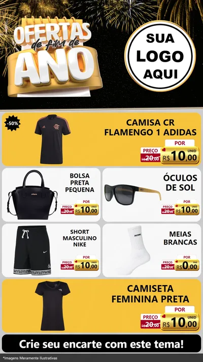 Modelo de TV para TV Vertical com o tema Ofertas de Fim de Ano para Roupas e acessórios