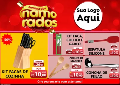 Modelo de Encarte para Encarte A4 Horizontal com o tema Semana dos namorados para Utilidades Domésticas