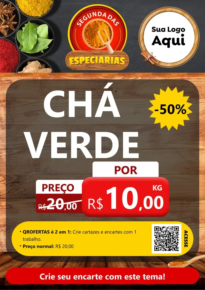 Modelo de Cartaz para Cartaz A4 Vertical com o tema Segunda das especiarias para Produtos Naturais