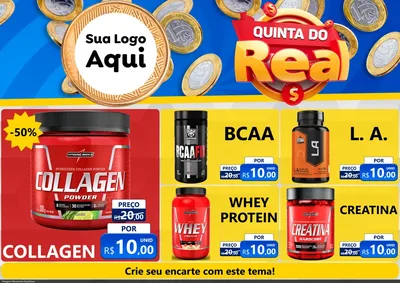 Modelo de Encarte para Encarte A4 Horizontal com o tema Quinta do Real para Suplementos alimentares