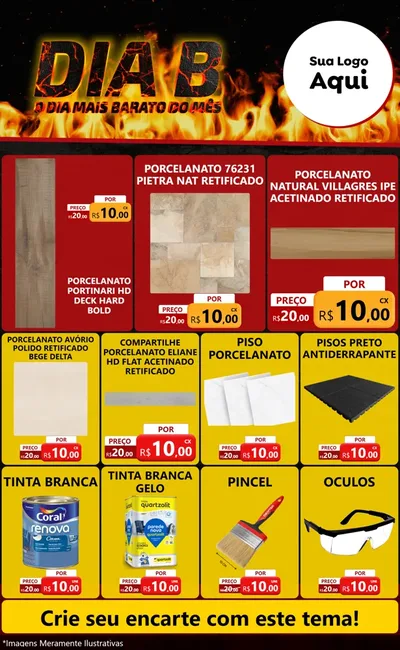 Modelo de Encarte para Encarte Grande com o tema Dia B para Pisos e revestimentos