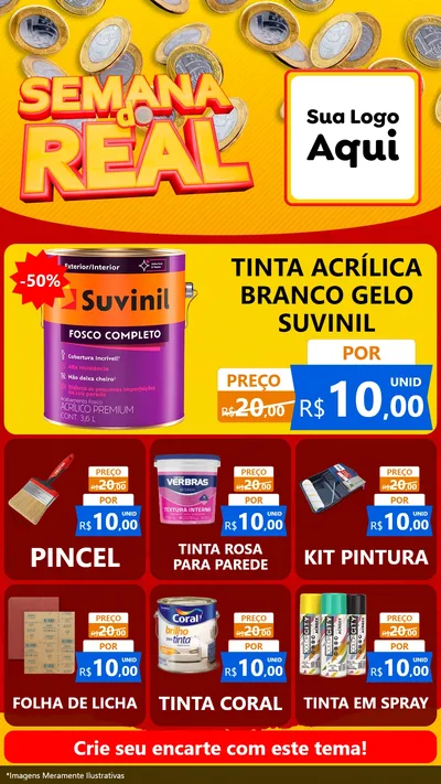 Modelo de Rede Social para Stories com o tema Semana do Real para Tintas e Ferramentas