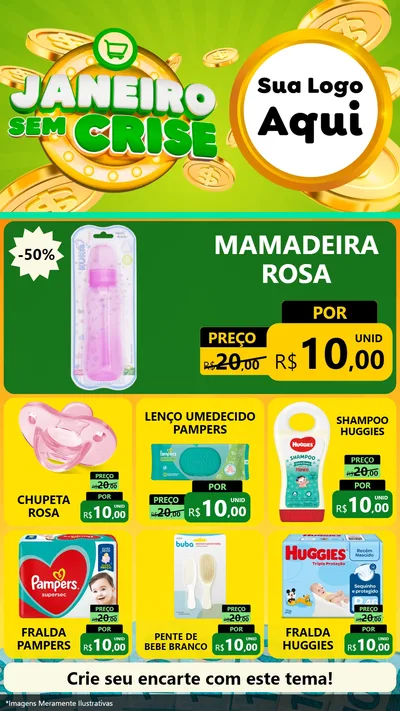 Modelo de Rede Social para Stories com o tema Janeiro Sem Crise para Bebês
