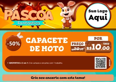 Modelo de Cartaz para Cartaz A4 Horizontal com o tema Páscoa Fantástica para Moto peças