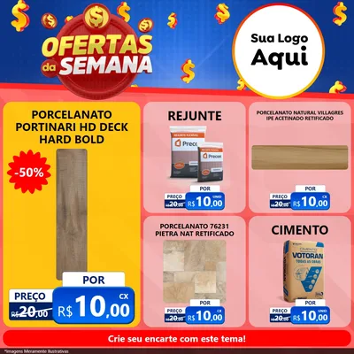 Modelo de Rede Social para Feed Facebook com o tema Ofertas Da Semana para Pisos e revestimentos