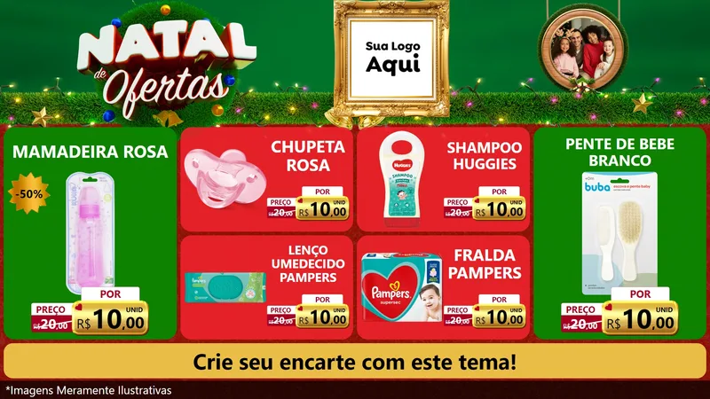 Modelo de TV para TV Horizontal com o tema Natal de Ofertas para Bebês