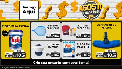 Modelo de TV para TV Horizontal com o tema Agosto imbatível para Produtos para Piscina