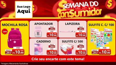 Modelo de TV para TV Horizontal com o tema Semana do Consumidor para Papelaria
