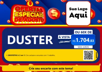 Modelo de Cartaz para Cartaz A4 Horizontal com o tema Ofertas Especiais de Agosto para Concessionaria de Carros