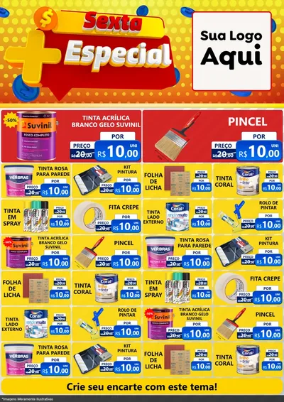 Modelo de Encarte para Encarte A4 Vertical com o tema Sexta Mais Especial para Tintas e Ferramentas
