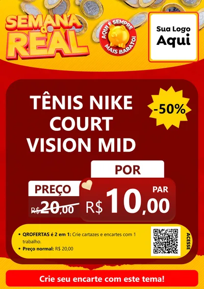 Modelo de Cartaz para Cartaz A4 Vertical com o tema Semana do Real para Calçados