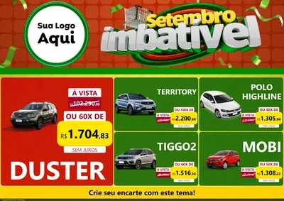 Modelo de Encarte para Encarte A4 Horizontal com o tema Setembro Imbatível para Concessionaria de Carros