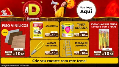 Modelo de TV para TV Horizontal com o tema Dia D Economia para Material para Construção