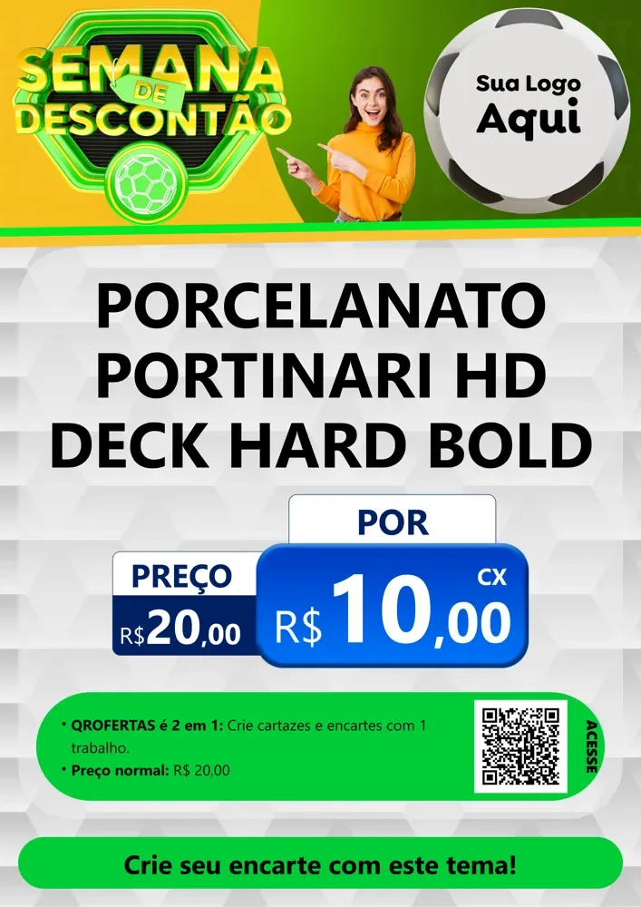 Modelo de Cartaz para Cartaz A4 Vertical com o tema Semana de Descontão - Copa para Pisos e revestimentos