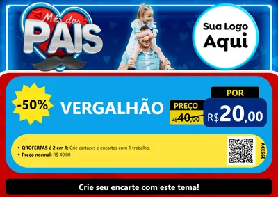 Modelo de Cartaz para Cartaz A4 Horizontal com o tema Mês Dos Pais para Ferragens