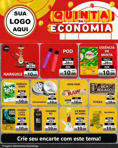 Modelo de Rede Social para Feed Instagram com o tema Quinta da Economia para Tabacaria