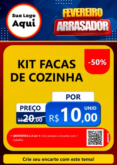 Modelo de Cartaz para Cartaz A4 Vertical com o tema Fevereiro Arrasador para Utilidades Domésticas