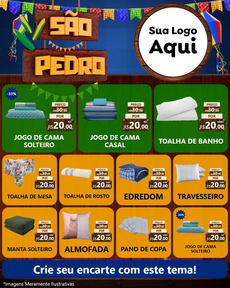 Modelo de Rede Social para Feed Instagram com o tema São Pedro para Cama, Mesa e Banho