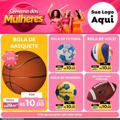 Modelo de Rede Social para Feed Facebook com o tema Semana das Mulheres para Artigos Esportivos