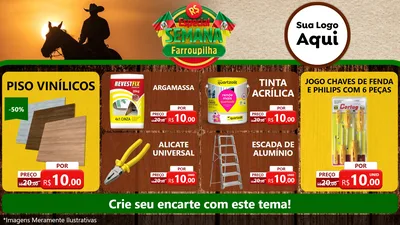 Modelo de TV para TV Horizontal com o tema Especial Semana Farroupilha para Material para Construção
