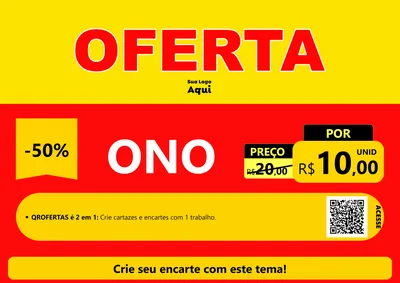 Modelo de Cartaz para Cartaz A4 Horizontal com o tema OFERTA - Vermelho Cartaz para Óticas