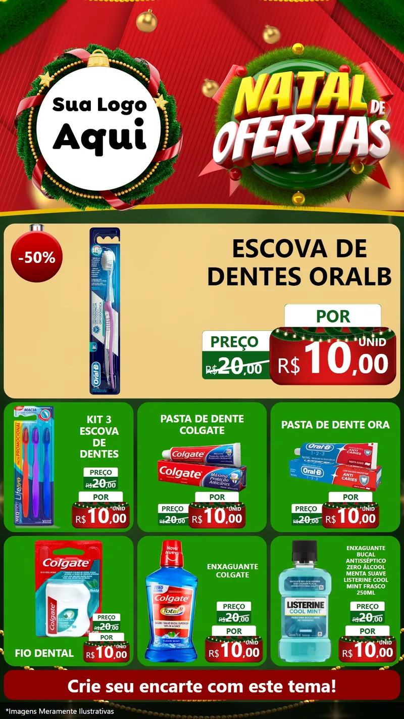 Modelo de Rede Social para Stories com o tema Natal de Ofertas para Higiene Pessoal