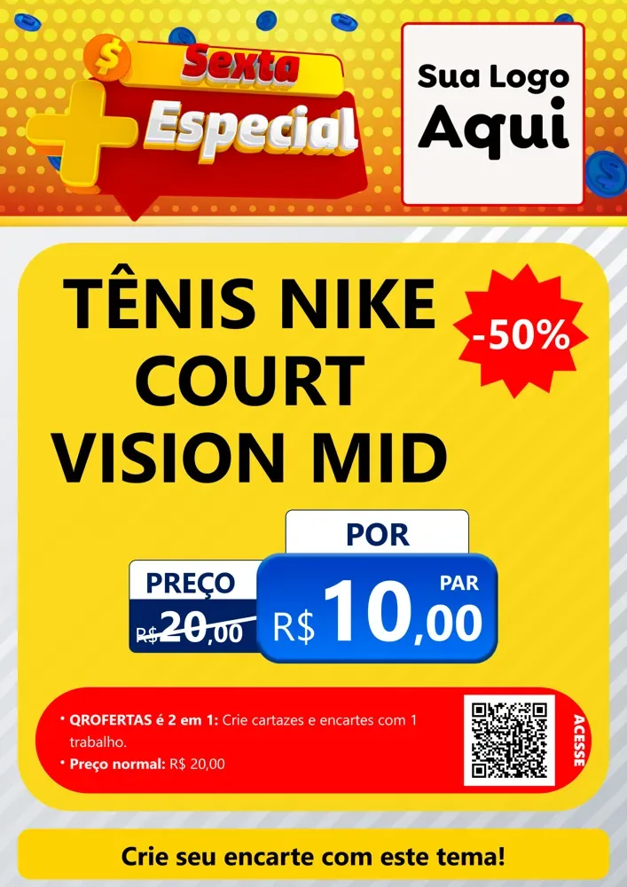 Modelo de Cartaz para Cartaz A4 Vertical com o tema Sexta Mais Especial para Calçados